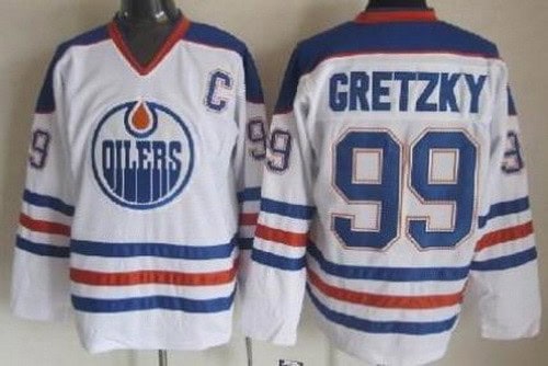 Edmonton Oilers #99 Wayne Gretzky White Throwback Jersey