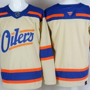 Edmonton Oilers Blank Cream Alternate Authentic Jersey