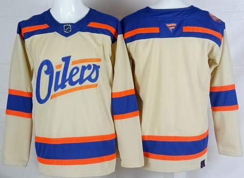 Edmonton Oilers Blank Cream Alternate Authentic Jersey