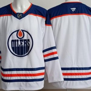 Edmonton Oilers Blank White Authentic Jersey