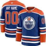 Edmonton Oilers Customized Blue Fanatics Authentic Jersey
