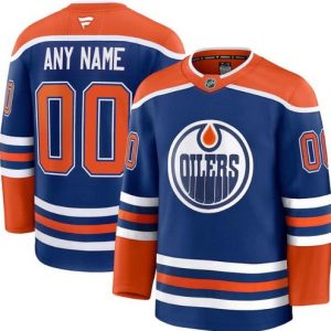 Edmonton Oilers Customized Blue Fanatics Authentic Jersey