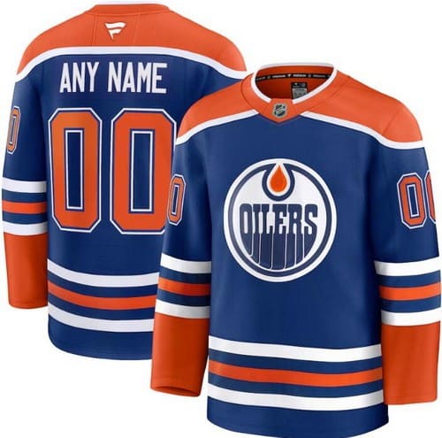 Edmonton Oilers Customized Blue Fanatics Authentic Jersey