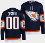 Edmonton Oilers Customized Navy 2022 Reverse Retro Authentic Jersey