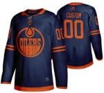 Edmonton Oilers Customized Navy Alternate Authentic Jersey
