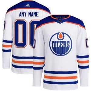 Edmonton Oilers Customized White Authentic Jersey