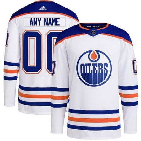Edmonton Oilers Customized White Authentic Jersey