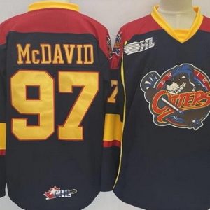 Erie Otters #97 Connor McDavid Navy Authentic Jersey