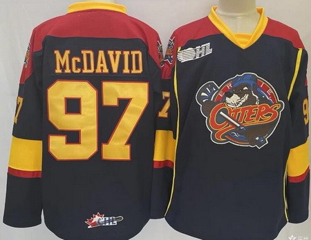 Erie Otters #97 Connor McDavid Navy Authentic Jersey