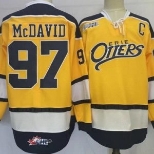 Erie Otters #97 Connor McDavid Yellow Authentic Jersey
