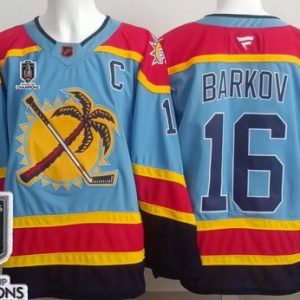 Florida Panthers #16 Aleksander Barkov Blue 2025 Stanley Cup Champions Authentic Jersey
