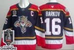 Florida Panthers #16 Aleksander Barkov Navy 2025 Stanley Cup Champions 2 Authentic Jersey