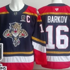 Florida Panthers #16 Aleksander Barkov Navy 2025 Stanley Cup Champions Authentic Jersey