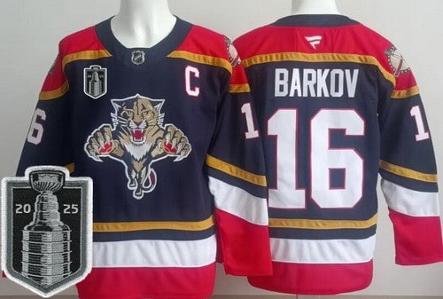 Florida Panthers #16 Aleksander Barkov Navy 2025 Stanley Cup Final 2 Authentic Jersey
