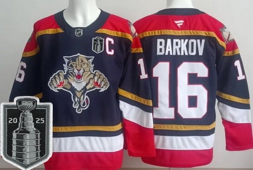 Florida Panthers #16 Aleksander Barkov Navy 2025 Stanley Cup Final Authentic Jersey