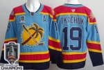 Florida Panthers #19 Matthew Tkachuk Blue 2025 Stanley Cup Champions Authentic Jersey