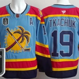Florida Panthers #19 Matthew Tkachuk Blue 2025 Stanley Cup Final Authentic Jersey