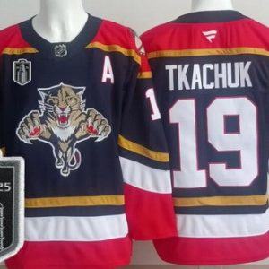 Florida Panthers #19 Matthew Tkachuk Navy 2025 Stanley Cup Final 2 Authentic Jersey