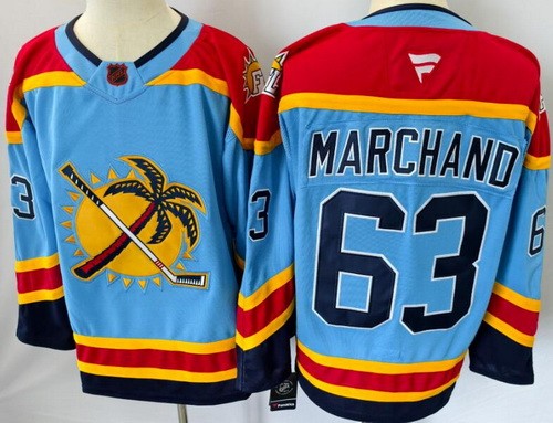 Florida Panthers #63 Brad Marchand Blue Authentic Jersey