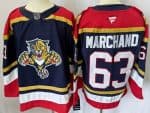 Florida Panthers #63 Brad Marchand Navy Authentic Jersey