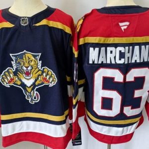 Florida Panthers #63 Brad Marchand Navy Authentic Jersey