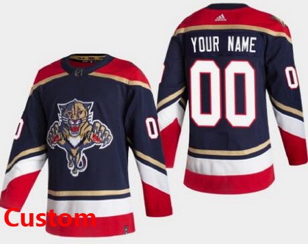 Florida Panthers Customized Blue 2021 Reverse Retro Authentic Jersey