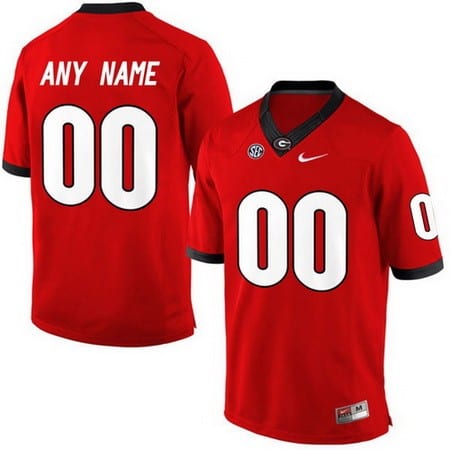 Georgia Bulldogs Customized Red College Football Jersey
