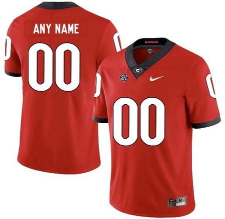 Georgia Bulldogs Customized Red Rush College Football Jersey