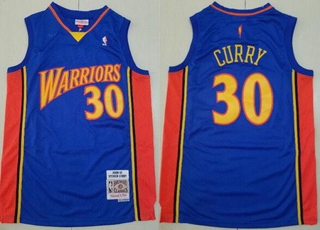 Golden State Warriors #30 Stephen Curry Blue 2009 Throwback Swingman Jersey