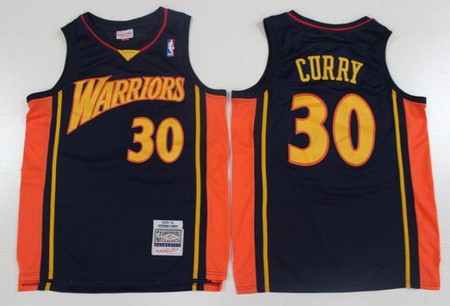 Golden State Warriors #30 Stephen Curry Navy 2009 Throwback Swingman Jersey