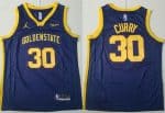 Golden State Warriors #30 Stephen Curry Navy Statement Icon Sponsor Swingman Jersey