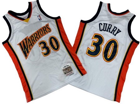 Golden State Warriors #30 Stephen Curry White 2009 Throwback Swingman Jersey
