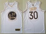 Golden State Warriors #30 Stephen Curry White Gold Icon Swingman Jersey