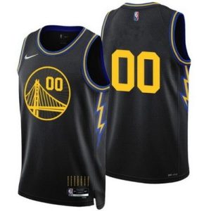 Golden State Warriors Custom Black 2022 City Diamond 75th Icon Hot Press Jersey