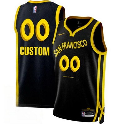 Golden State Warriors Custom Black 2023 City Icon Heat Press Jersey