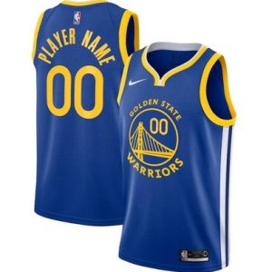 Golden State Warriors Custom Blue Icon Hot Press Jersey