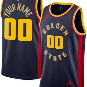 Golden State Warriors Custom Navy 2024 City Heat Press Jersey