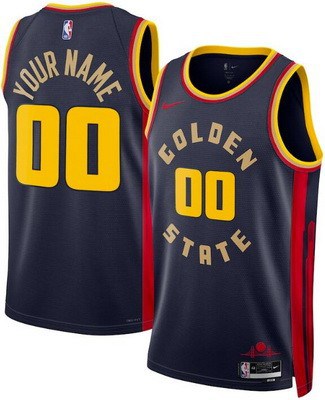 Golden State Warriors Custom Navy 2024 City Heat Press Jersey