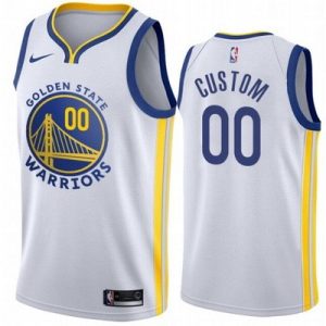 Golden State Warriors Custom White Icon Hot Press Jersey