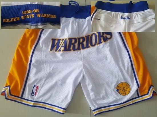 Golden State Warriors White 1995 Just Don Swingman Shorts