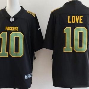Green Bay Packers #10 Jordan Love Limited Black Fashion Vapor Jersey