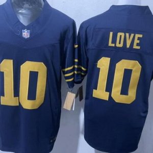 Green Bay Packers #10 Jordan Love Limited Navy FUSE Vapor Jersey
