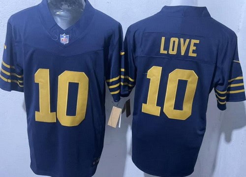Green Bay Packers #10 Jordan Love Limited Navy FUSE Vapor Jersey