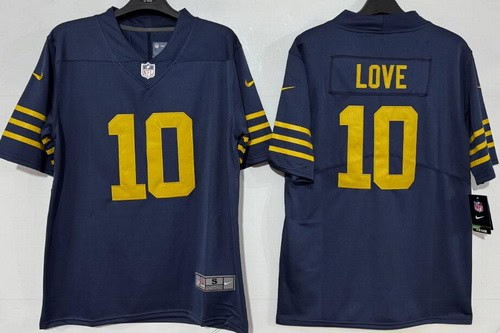 Green Bay Packers #10 Jordan Love Limited Navy Vapor Jersey