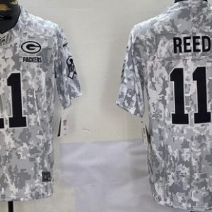 Green Bay Packers #11 Jayden Reed Limited Arctic Camo 2024 Salute to Service Jersey