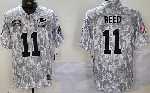 Green Bay Packers #11 Jayden Reed Limited Arctic Camo 2024 Salute to Service Jersey