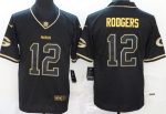 Green Bay Packers #12 Aaron Rodgers Limited Black Golden Vapor 2019 Untouchable Jersey