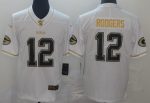 Green Bay Packers #12 Aaron Rodgers Limited White Gold 100th Season Vapor Untouchable Jersey