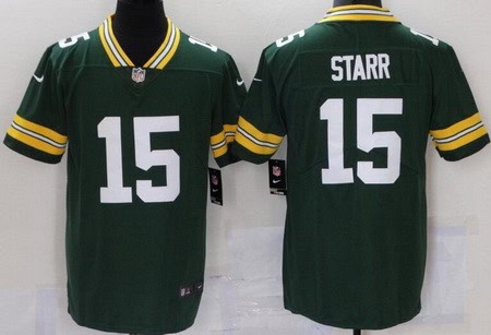 Green Bay Packers #15 Bart Starr Limited Green Vapor Jersey