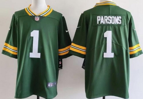 Green Bay Packers #1 Micah Parsons Limited Green Vapor Jersey
